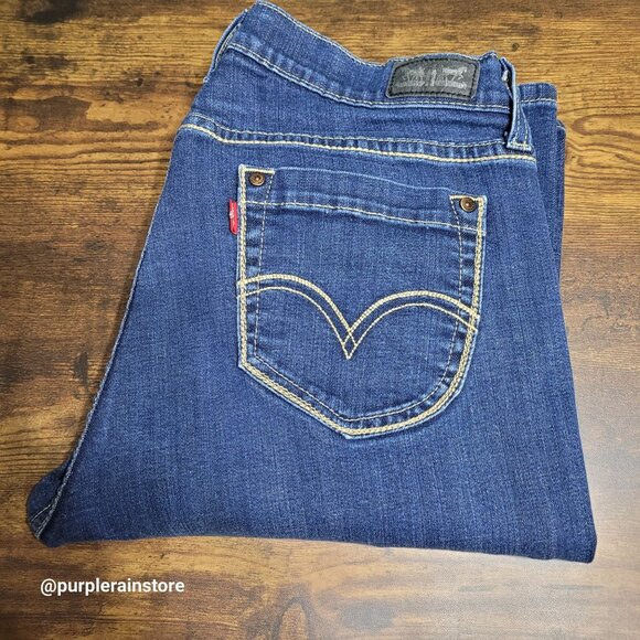 Levi's Jeans 16 Bootcut Curvy 529 Mid Rise Medium Dark Wash Western - Picture 3 of 12